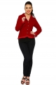 3157 Evaline Velveteen Jacket in Red