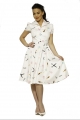 4160 Peggy Dress in White Beauty Salon Print