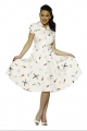 4160 Peggy Dress in White Beauty Salon Print