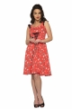 6672 Skull Baby Swing Dress in Hot Red