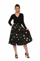 4153 Peggy Top and Holly Skirt in Black Beauty Salon Print Two Piece Set