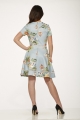 Y017984 Mint Floral Satin Dress