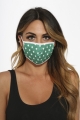 120670 Green White Polka Dot Mask