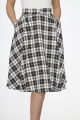 49280 Black White Plaid Skirt