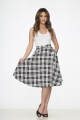 49280 Black White Plaid Skirt