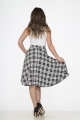 49280 Black White Plaid Skirt