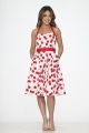 22111 White Red Cherry Halter Dress