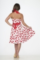 22111 White Red Cherry Halter Dress