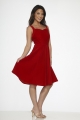 3087 Red Velvet Swing Dress