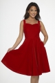 3087 Red Velvet Swing Dress