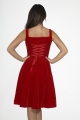 3087 Red Velvet Swing Dress