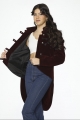 34131 Burgundy Velvet Tailed Jacket