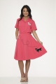 49372 Hot Pink Black Poodle Skirt