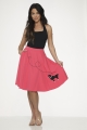 49372 Hot Pink Black Poodle Skirt