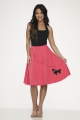 49372 Hot Pink Black Poodle Skirt