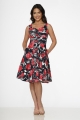 23800 Navy Red Rose Dress