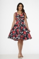 23800 Navy Red Rose Dress