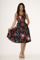 20351 Black Red Floral Dress