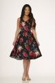 20351 Black Red Floral Dress