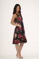 20351 Black Red Floral Dress