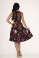 20351 Black Red Floral Dress