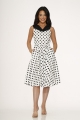 20430 White Black Polka Dot Dress