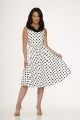 20430 White Black Polka Dot Dress