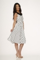 20430 White Black Polka Dot Dress