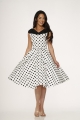 20430 White Black Polka Dot Dress