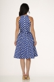 21921 Blue White Polka Dot Swing Dress