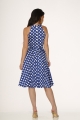 21921 Blue White Polka Dot Swing Dress