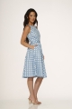 21922 Light Blue White Polka Dot Swing Dress