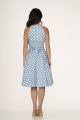 21922 Light Blue White Polka Dot Swing Dress