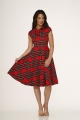 23990 Red Plaid Swing Dress