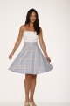 49330 Blue Pink Plaid Skirt