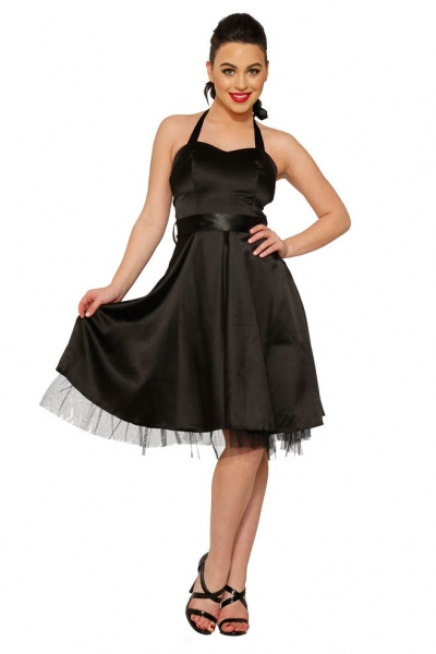 0211 Occasion Halter Dress in Black