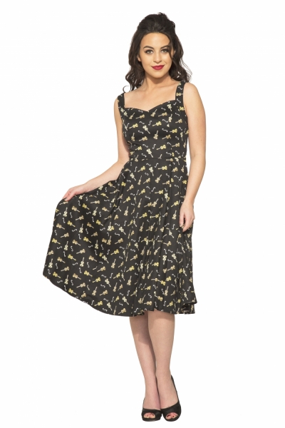 3087 Violin Vixen Swing Dress in Black