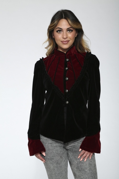 30170 Black Velvet Goth Jacket