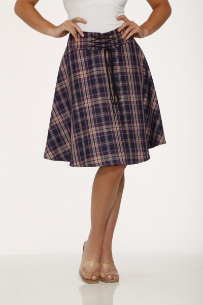 49350 Purple Plaid Skirt